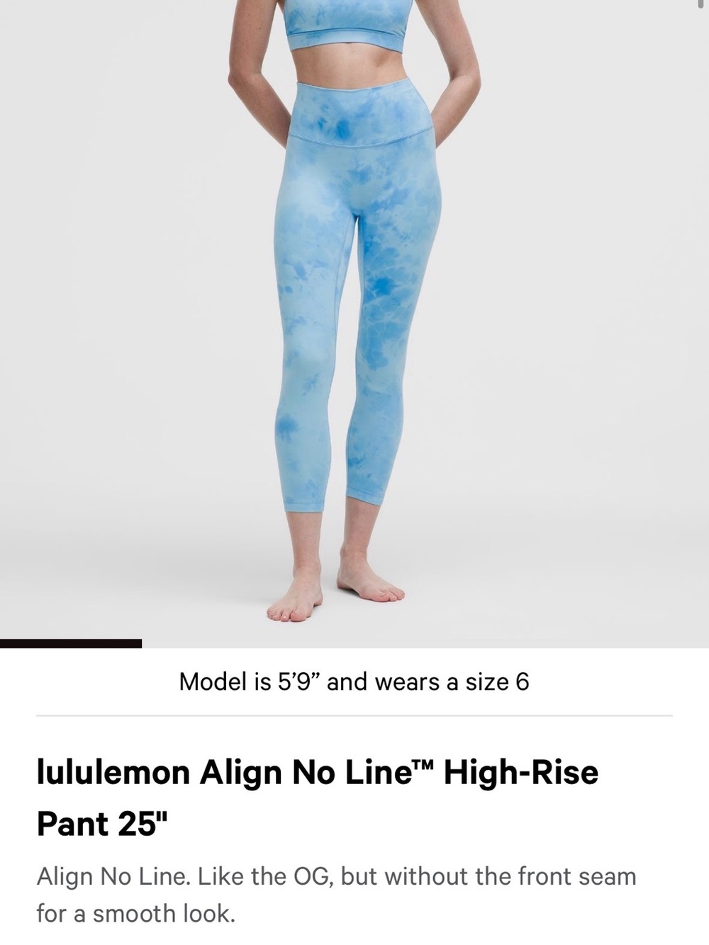 lululemon athletica Align No Line High-Rise Leggings in Light Blue Tie-Dye